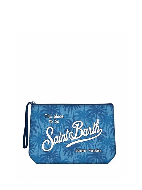 Pochette Aline in scuba con stampa palme blu Mc2 Saint Barth | ALIN00101192L